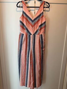 Women's Lucky Brand Back Tie Sleeveless Crop Jumpsuit Romper Size Large